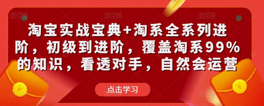 淘宝实战宝典+淘系全系列进阶，初级到进阶，覆盖淘系99%的知识，看透对手，自然会运营-升阶有道