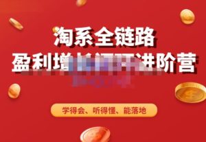 淘系全链路盈利增长闭环进阶营,融合全店动销,学得会、听得懂、能落地!-升阶有道