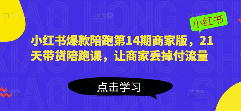 小红书爆款陪跑第14期商家版，21天带货陪跑课，让商家丢掉付流量-升阶有道