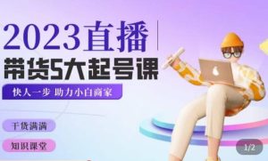 颖儿爱慕·2023直播带货起号5大课程，​掌握带货5大起号方式，掌握起新号逻辑-升阶有道