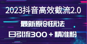 日引300＋创业粉，独家抖音高效截流2.0玩法（价值1280）-升阶有道