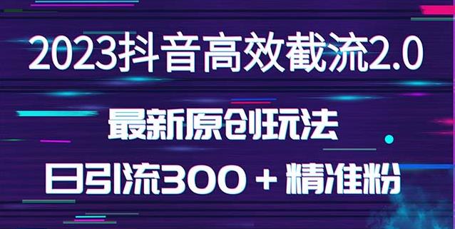 日引300＋创业粉，独家抖音高效截流2.0玩法（价值1280）-升阶有道