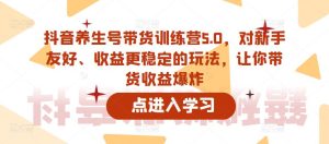 抖音养生号带货训练营5.0,对新手友好、收益更稳定的玩法,让你带货收益爆炸-升阶有道