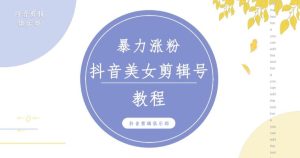 抖音快手暴力涨粉美女混剪视频教程，百分百过原创图片教程！附带违规申诉方法-升阶有道