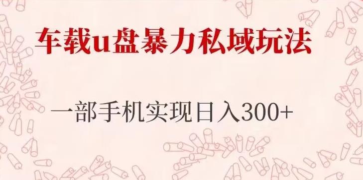 车载u盘暴力私域玩法，长期项目，仅需一部手机实现日入300+-升阶有道