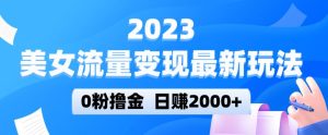 2023美女流量变现最新玩法，0粉撸金，日赚2000+，实测日引流300+-升阶有道
