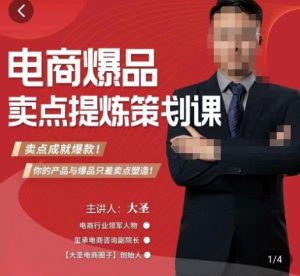 大圣·电商标品爆款卖点策划课，标品卖点成就爆款，可落地卖点提炼课-升阶有道