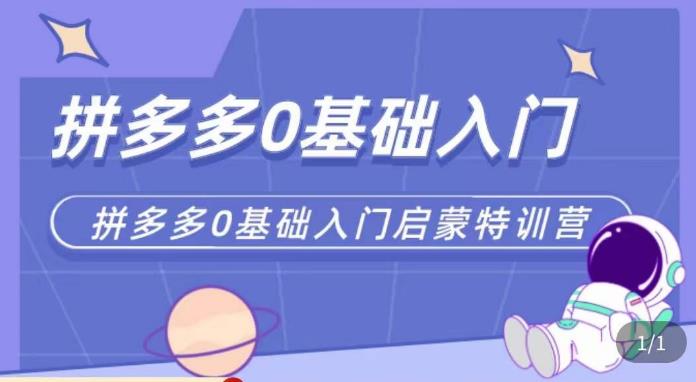 六一电商·拼多多运营0-1实操特训营，拼多多从基础到进阶的可实操玩法-升阶有道