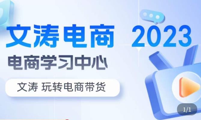 文涛电商·7天零基础自然流起号，​快速掌握店铺运营的核心玩法，突破自然展现量，玩转直播带货-升阶有道