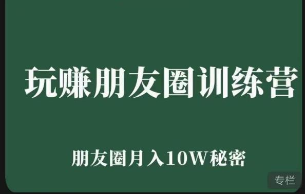 玩赚朋友圈系统课，朋友圈月入10W的秘密，​7天系统图文课程-升阶有道
