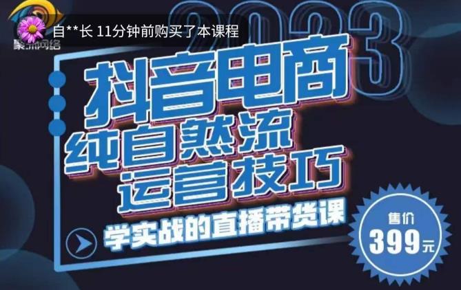 李扭扭·2023自然流运营技巧，纯自然流不亏品起盘直播间，实战直播带货课（视频课+话术文档）-升阶有道
