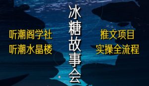 听潮阁学社听潮水晶楼抖音冰糖故事会项目实操,小说推文项目实操全流程,简单粗暴!-升阶有道