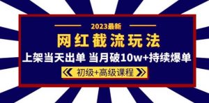 2023网红·同款截流玩法【初级+高级课程】上架当天出单当月破10w+持续爆单-升阶有道