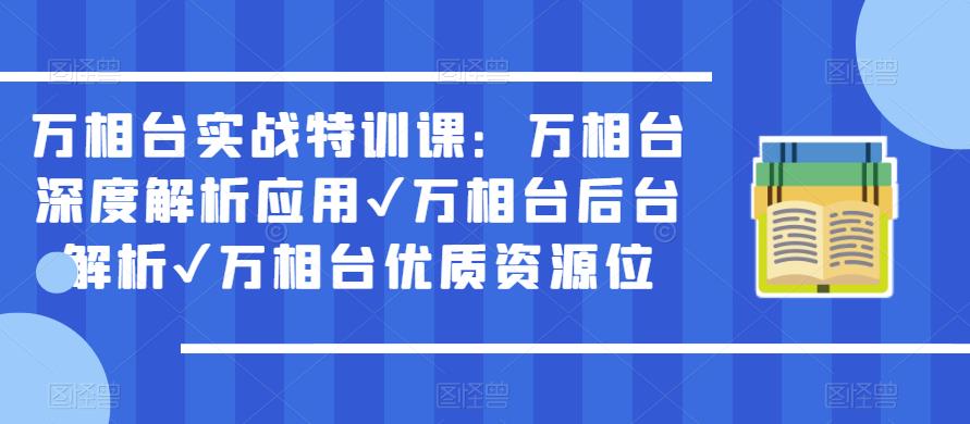 万相台实战特训课：万相台深度解析应用✔万相台后台解析✔万相台优质资源位-升阶有道