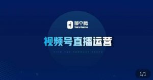 那个腾·视频号直播运营，​视频号直播推流逻辑/流量渠道解析/直播起号攻略/直播实操技巧-升阶有道
