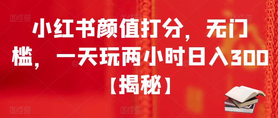 小红书颜值打分，无门槛，一天玩两小时日入300+【揭秘】-升阶有道