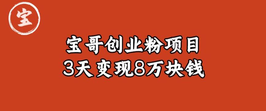 宝哥IP图文创业粉引流项目实战分享：单个账号3天涨粉1万，变现8万块钱（图文教程）【揭秘】-升阶有道