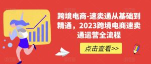 跨境电商-速卖通从基础到精通,2023跨境电商速卖通运营全流程-升阶有道