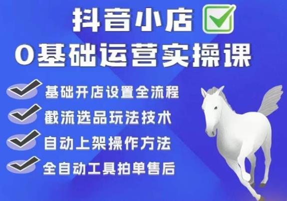 白马电商·0基础抖店运营实操课，基础开店设置全流程，截流选品玩法技术-升阶有道