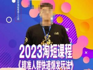 文涛·2023淘短精准人群快速爆发玩法,快速高效自创视频及全店运营思维-升阶有道