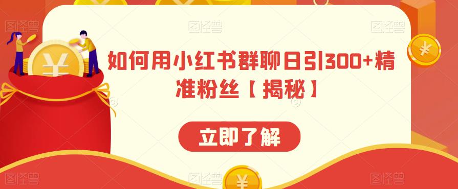 如何用小红书群聊日引300+精准粉丝【揭秘】-升阶有道