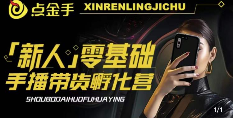 2023点金手·新人零基础手播带货孵化营：账号运营篇+主播话术篇+数据流量篇等-升阶有道