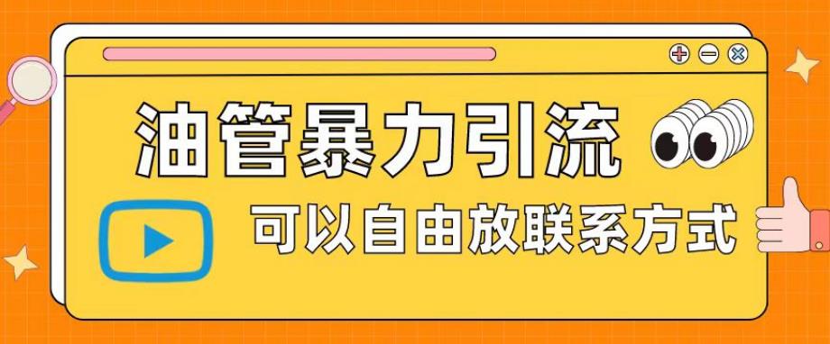 油管暴力引流，可以自由放联系方式【揭秘】-升阶有道