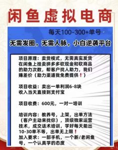 外边收费600多的闲鱼新玩法虚似电商之拼多多助力项目，单号100-300元-升阶有道