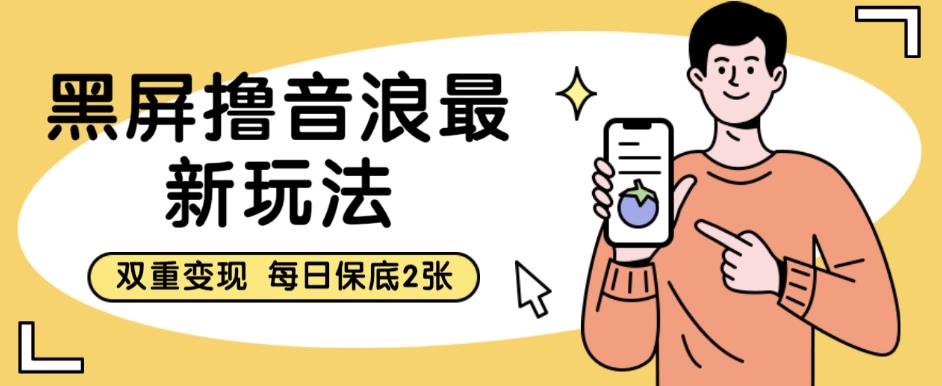 黑屏撸音浪最新玩法，双重变现，每日保底2张【揭秘】-升阶有道