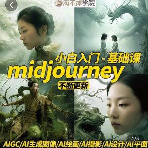 淘不掉学院·midjourney小白入门基础,AI摄影+AI设计+AI绘画-AIGC作图-升阶有道