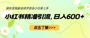 小红书精准引流,小白日入600+,轻松实现副业经济自由(教程+1153G资源)-升阶有道