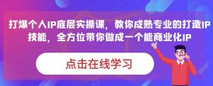 蟹老板·打爆个人IP底层实操课,教你成熟专业的打造IP技能,全方位带你做成一个能商业化IP-升阶有道