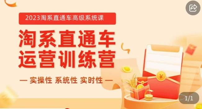冠东·2023淘系直通车高级系统课，​实操性，系统性，实时性，直通车完整体系教学-升阶有道