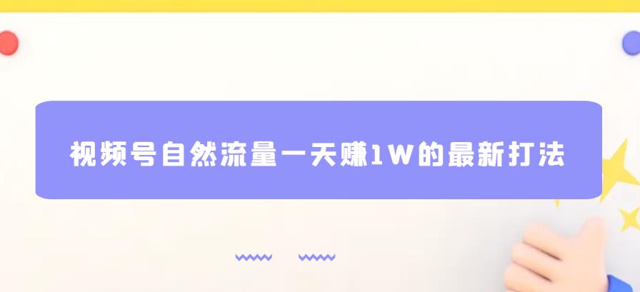 视频号自然流量一天赚1W的最新打法，基本0投资【揭秘】-升阶有道