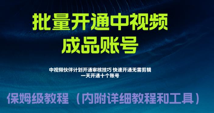 外面收费1980的暴力开通中视频计划教程，内附详细的快速通过中视频伙伴计划的办法-升阶有道