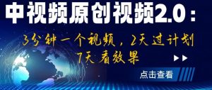 中视频原创视频2.0:3分钟一个视频,2天过计划,7天看效果【揭秘】-升阶有道
