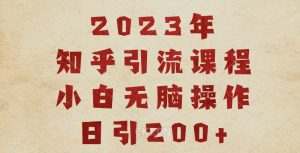 2023知乎引流课程，小白无脑操作日引200+【揭秘】-升阶有道