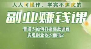 人人可操作、学完不焦虑的副业赚钱课,普通人如何打造爆款课程,实现副业收入翻倍-升阶有道