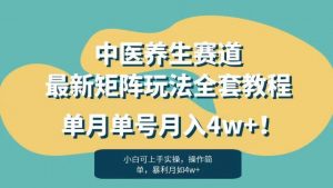 暴利赛道中医养生赛道最新矩阵玩法，单月单号月入4w+！【揭秘】-升阶有道