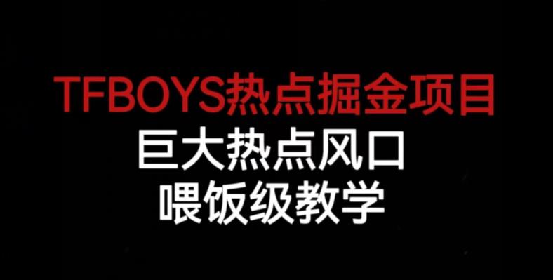 TFBOYS热点掘金项目，巨大热点风口，喂饭级教学-升阶有道