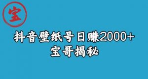 宝哥抖音壁纸号日赚2000+,不需要真人露脸就能操作【揭秘】-升阶有道