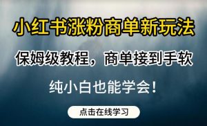 小红书涨粉商单新玩法,保姆级教程,商单接到手软,纯小白也能学会【揭秘】-升阶有道