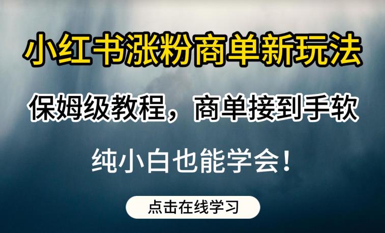 小红书涨粉商单新玩法，保姆级教程，商单接到手软，纯小白也能学会【揭秘】-升阶有道