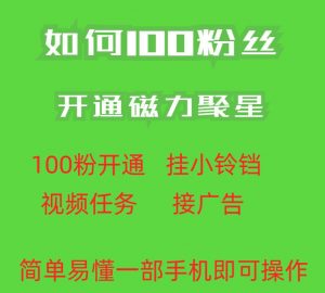 最新外面收费398的快手100粉开通磁力聚星方法操作简单秒开-升阶有道