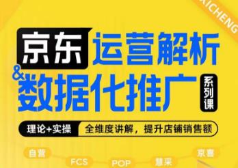 京东运营解析与数据化推广系列课，全维度讲解京东运营逻辑+数据化推广提升店铺销售额-升阶有道