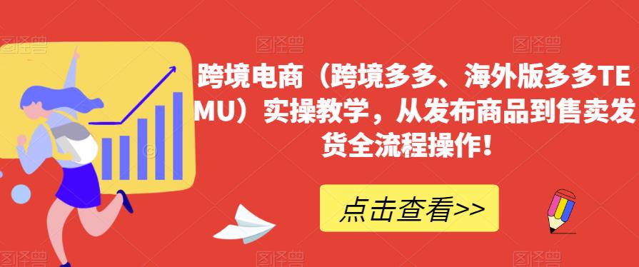跨境电商（跨境多多、海外版多多TEMU）实操教学，从发布商品到售卖发货全流程操作！-升阶有道