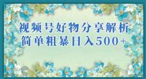 视频号好物分享解析,简单粗暴可以批量方大的项目【揭秘】-升阶有道