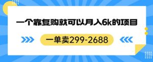 一单卖299-2688，一个靠复购就可以月入6k的暴利项目【揭秘】-升阶有道