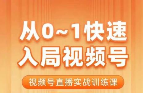 陈厂长·从0-1快速入局视频号课程，视频号直播实战训练课-升阶有道