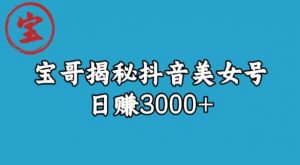 宝哥揭秘抖音美女号玩法，日赚3000+【揭秘】-升阶有道